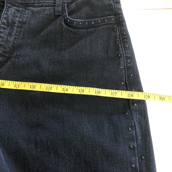 NYDJ Woman’s Denim Tummy Tuck Bootcut Black Rhinestone Jeans Size 14 - Picture 14 of 16
